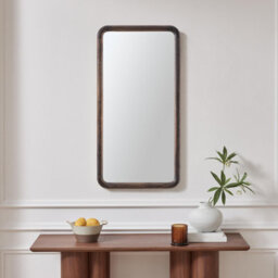 Furniturebox Uk Rowena Walnut Wood Small 80X40Cm Rectangle Wall Mirror - thumbnail 2