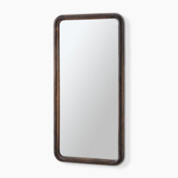Furniturebox Uk Rowena Walnut Wood Small 80X40Cm Rectangle Wall Mirror - thumbnail 4