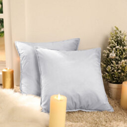 Deconovo Set Of 2 Cushion Covers 55Cm X 55Cm 22X22 Inches Flanges Pillowcases For Living Room With Invisible Zipper Baby Grey - thumbnail 1