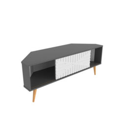 Decorotika Modern Mora Corner Tv Unit Anthracite And White - thumbnail 6