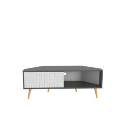 Decorotika Modern Mora Corner Tv Unit Anthracite And White - thumbnail 7