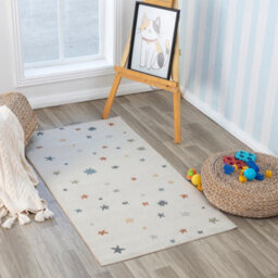 Livabliss Lillian-Kids Beige Orange Green Grey Washable Rug For Children's Rooms 80 X 150 Cm Easy Care, Non Shedding - thumbnail 2