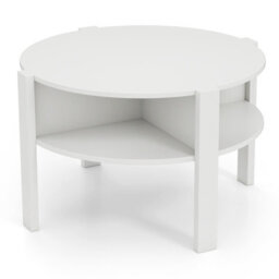 Costway 2-Tier Round Coffee Table 74Cm Tea Cocktail Table W/ Storage-White - thumbnail 9
