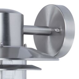 GoodHome Tanakee Fixed Satin Stainless Steel Mains-Powered Outdoor Wall Light - thumbnail 5