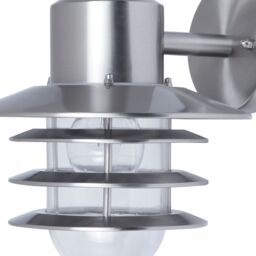 GoodHome Tanakee Fixed Satin Stainless Steel Mains-Powered Outdoor Wall Light - thumbnail 3