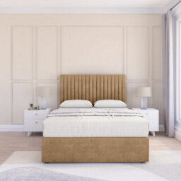 "Sloomy 4Ft6 Manhattan Dumfries Latte Memory Foam Bed Set With 2 Drawers, Mattress & 26"" Headboard - Double" - thumbnail 2