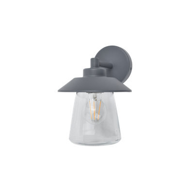 GoodHome Kebel Fixed Matt Grey Mains-Powered (Wired) Outdoor Wall Light - image 1