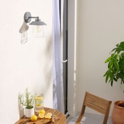 GoodHome Kebel Fixed Matt Grey Mains-Powered (Wired) Outdoor Wall Light - thumbnail 7
