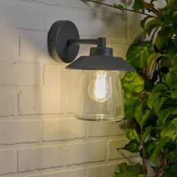 GoodHome Kebel Fixed Matt Grey Mains-Powered (Wired) Outdoor Wall Light - thumbnail 5