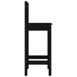Walplus Bar Chairs 2 Pcs Black 40X41.5X112 Cm Solid Wood Pine - thumbnail 5
