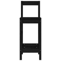 Walplus Bar Chairs 2 Pcs Black 40X41.5X112 Cm Solid Wood Pine - thumbnail 4