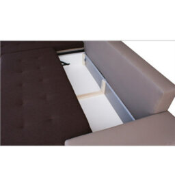 Oslo Living Room Sleeper Corner Sofa With Storage Bed Function Chipboard Wood Frame Hr Foam Graphite And White Right - thumbnail 5