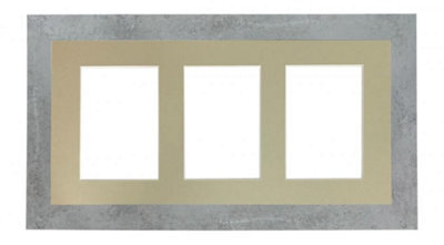 Frames By Post Metro Mineral Grey Frame With Light Grey Mount For 3 Image Sizes 7 X 5 Inch - image 1