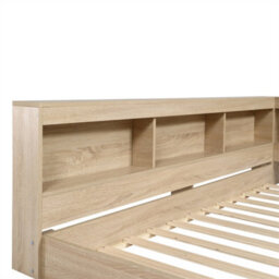Abrihome Storage Bed, 4Ft6 Double Bed 135X190Cm, Plenty Of Storage Space, For Adults & Teenagers, Multifunctional Bed, White Oak Color - thumbnail 6