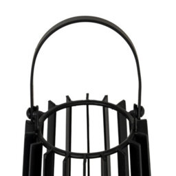Hill Interiors Lynk Small Lantern With Handle And Candle Holder - Glass - L12 X W12 X H24 Cm - Black - thumbnail 3