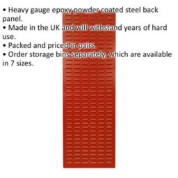 2 Pack Red Louvre Wall Mounted Storage Bin Panel 500 X 1500mm For Warehouse Organization - thumbnail 2