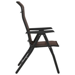 Folding Garden Chairs 4 Pcs Brown Poly Rattan - thumbnail 7