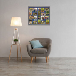 AK Frames 80X70Cm Marble Grey Modern Multi Photo Frame With Blue Mount - Holds 20 Apertures (18X) 6X4, (2X) 4X4 Photos - thumbnail 3