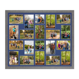 AK Frames 80X70Cm Marble Grey Modern Multi Photo Frame With Blue Mount - Holds 20 Apertures (18X) 6X4, (2X) 4X4 Photos - thumbnail 1