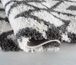 Moroccan Berber Shaggy Rugs Living Room Ikat Dark Cream 200X290 Cm - thumbnail 4