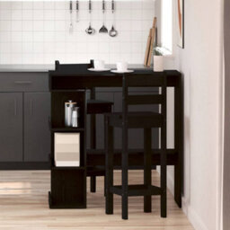 Walplus Bar Table Black Oak 100 X 48 X 101.5 Cm Engineered Wood - thumbnail 1