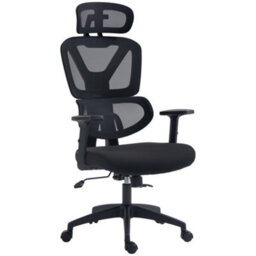 Vinsetto Mesh Office Chair Swivel Desk Chair With Adjustable Height, Black - thumbnail 2