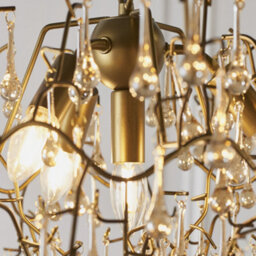 Luminosa Lighting Luminosa Rimini 4 Light Ceiling Pendant Aged Gold Paint & Champagne Lustre Glass - thumbnail 5
