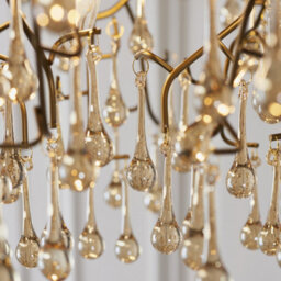 Luminosa Lighting Luminosa Rimini 4 Light Ceiling Pendant Aged Gold Paint & Champagne Lustre Glass - thumbnail 3