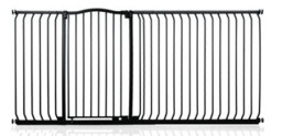 Bettacare Extra Tall Curved Top Dog Gate, 198Cm - 207Cm, Matt Black, Extra Tall 100Cm In Height, Pressure Fit Pet Gate - thumbnail 1