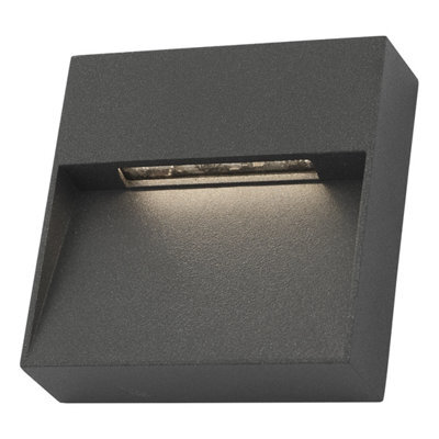 DAR Yukon Outdoor Wall Light Square Eyelid Anthracite Ip65 Led - image 1