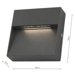 DAR Yukon Outdoor Wall Light Square Eyelid Anthracite Ip65 Led - thumbnail 4