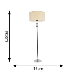 Valuelights Marissa Chrome Stacked Ball Floor Lamp With Cream Shade - Led Bulb Included - thumbnail 7