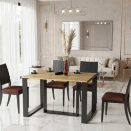 Borys Extendable Dining Table 130 And 210X80 Cm Modern Laminated Table With Black Legs Artisan Oak
