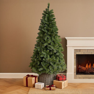 Uetian 5Ft Artificial Green Xmas Tree Small Spruce For Home Office Party Use 600 Pvc Tips Metal Stand No Decoration Added - image 1