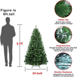 Uetian 5Ft Artificial Green Xmas Tree Small Spruce For Home Office Party Use 600 Pvc Tips Metal Stand No Decoration Added - thumbnail 6