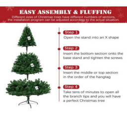Uetian 5Ft Artificial Green Xmas Tree Small Spruce For Home Office Party Use 600 Pvc Tips Metal Stand No Decoration Added - thumbnail 8