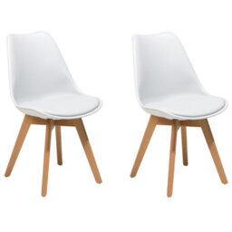 Beliani Set Of 2 Dining Chairs Dakota Ii White - thumbnail 1