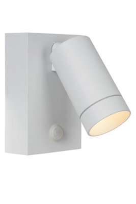Lucide Taylor Outdoor Wall Mounted Spotlight With Pir Sensor White - image 1