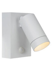 Lucide Taylor Outdoor Wall Mounted Spotlight With Pir Sensor White - thumbnail 1