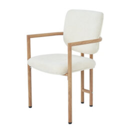 Bouclé Dining Chairs With Metal Legs, Natural Wood Colour, Set Of 2 - thumbnail 7