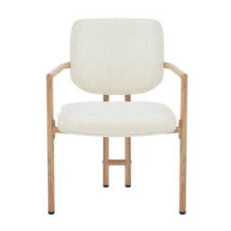 Bouclé Dining Chairs With Metal Legs, Natural Wood Colour, Set Of 2 - thumbnail 8