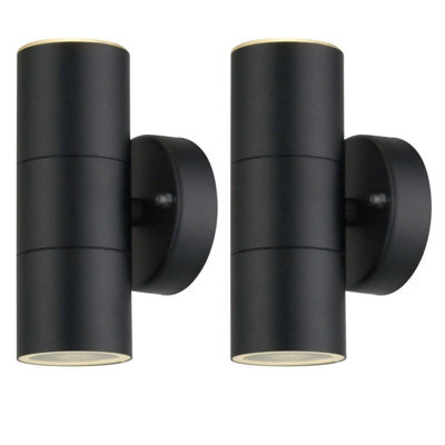 First Choice Lighting Set Of 2 Blaze Black Outdoor Up Down Wall Lights - image 1