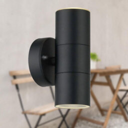 First Choice Lighting Set Of 2 Blaze Black Outdoor Up Down Wall Lights - thumbnail 4