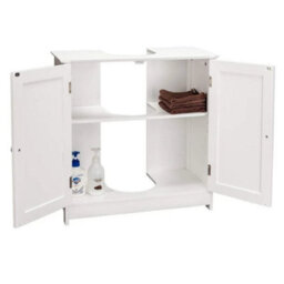 Under Sink Cabinet Bathroom Basin Unit Cupboard Storage Furniture White - thumbnail 4