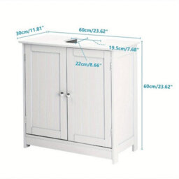 Under Sink Cabinet Bathroom Basin Unit Cupboard Storage Furniture White - thumbnail 2