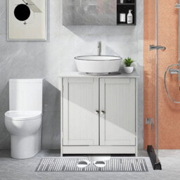 Under Sink Cabinet Bathroom Basin Unit Cupboard Storage Furniture White - thumbnail 5