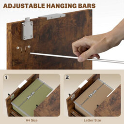 Homcom 2 Drawer Filing Cabinet With Adjustable Hanging Bars For A4 And Letter - thumbnail 5