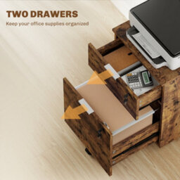 Homcom 2 Drawer Filing Cabinet With Adjustable Hanging Bars For A4 And Letter - thumbnail 4