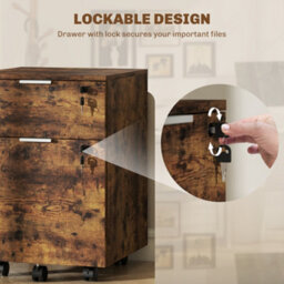 Homcom 2 Drawer Filing Cabinet With Adjustable Hanging Bars For A4 And Letter - thumbnail 6
