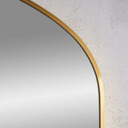 The Online Mirror Shop Overmantle Mirror Liberty Arched Shape With Brushed Gold Metal Frame- H 89Cm X W 116Cm For Hanging Above A Fireplace - thumbnail 4